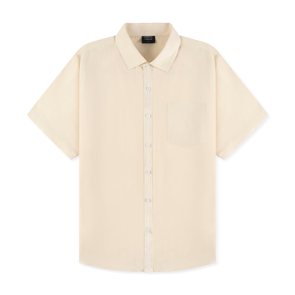 Mens Linen Shirt In Beige