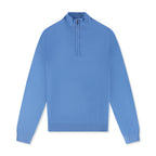 Mens Blue Zip Neck Jumper