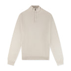 Men's Cream Zip Neck Jumper