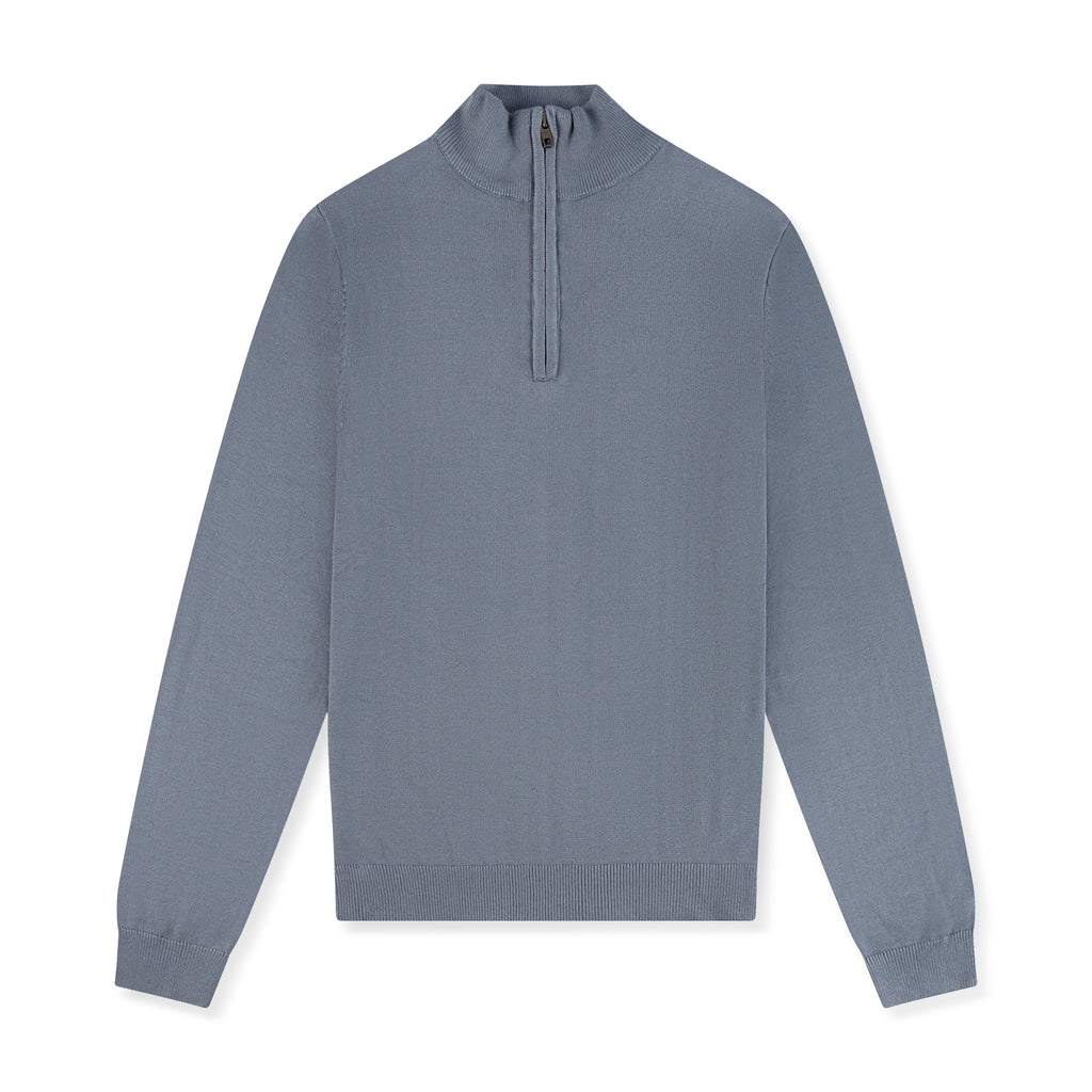 Mens Charcoal Zip Neck Jumper