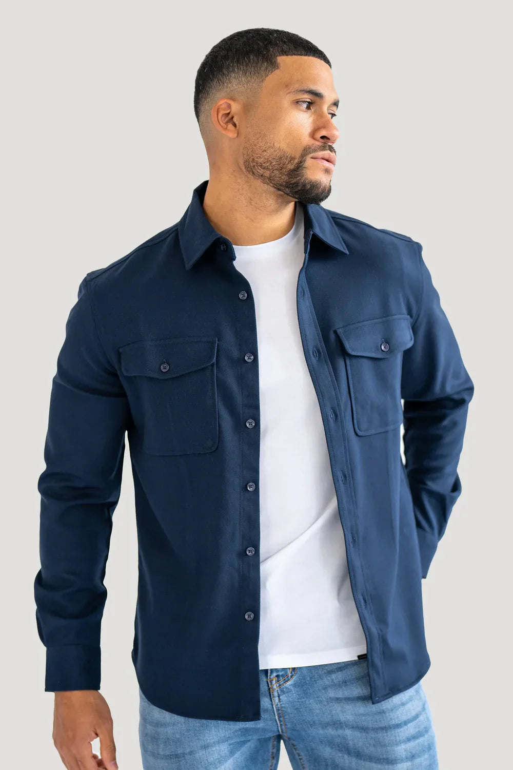 Mens Blue Premium Overshirt