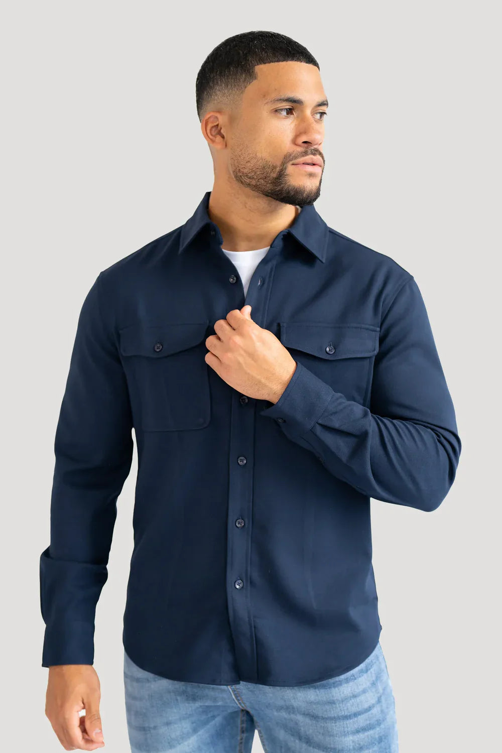 Mens Blue Premium Overshirt
