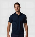 Men's Knitted Polo T-Shirt In Navy
