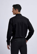 Mens Cotton Smart Casual Shirt In Black