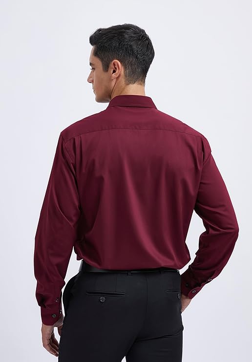 Mens Casual Shirt In Burgundy