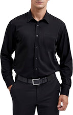Mens Cotton Smart Casual Shirt In Black