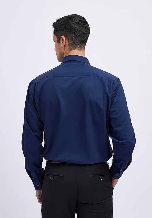 Mens Cotton Smart Casual Shirt In Navy