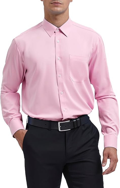 Mens Cotton Smart Casual Shirt In Pink