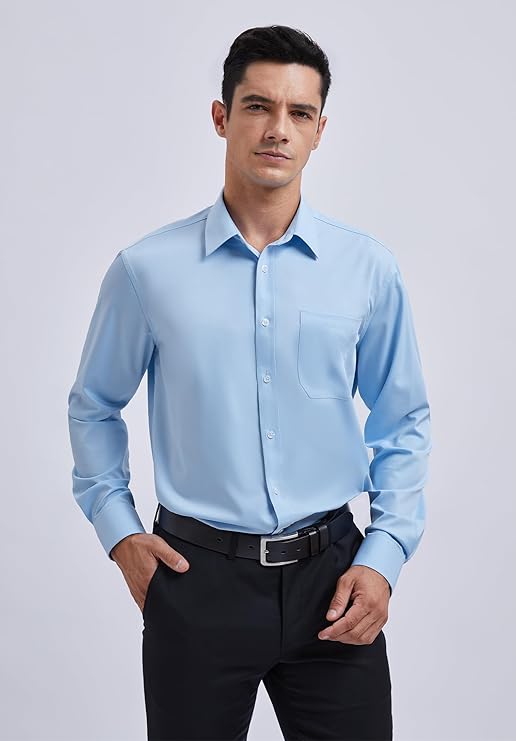 Mens Cotton Smart Casual Shirt In Sky Blue Secondary image