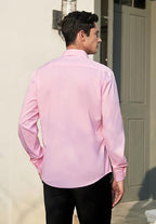 Mens Cotton Smart Casual Shirt In Pink