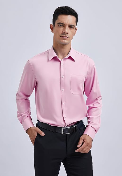 Mens Cotton Smart Casual Shirt In Pink