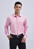 Mens Cotton Smart Casual Shirt In Pink