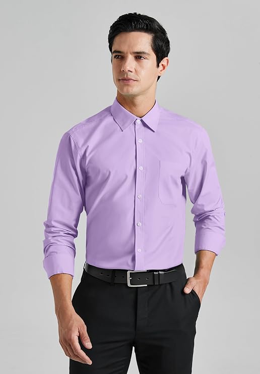 Mens Cotton Smart Casual Shirt In Purple