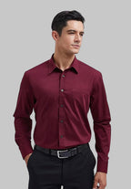 Mens Casual Shirt In Burgundy
