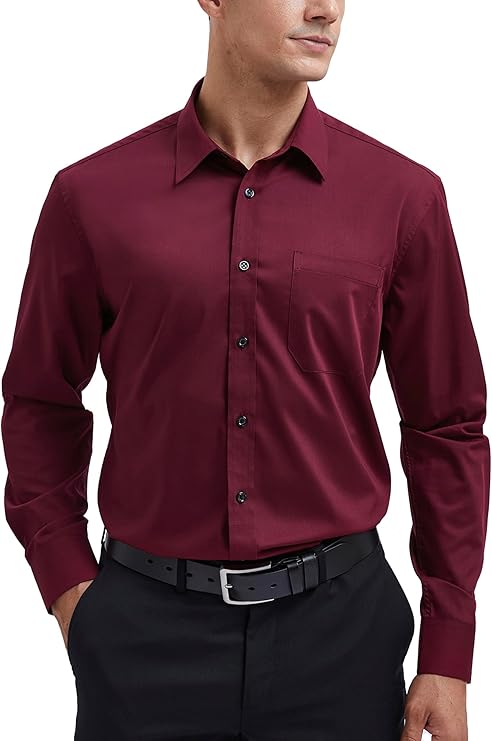 Mens Casual Shirt In Burgundy