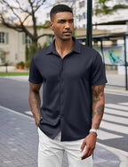 Mens Linen Shirt In Navy