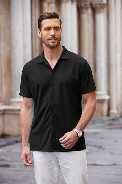 Mens Linen Shirt In Black