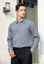 Mens Cotton Smart Casual Shirt In Grey
