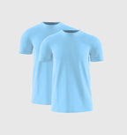 Pack Of 2 Men's Muscle Fit Sky Blue T-Shirt