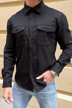 mens black premium overshirt