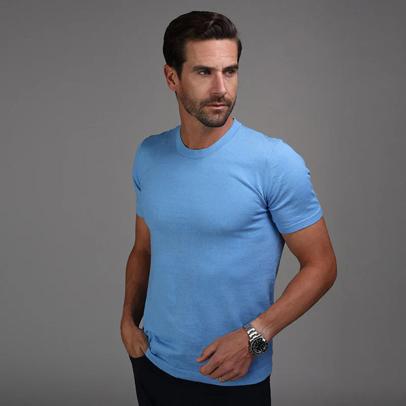 Pack Of 2 Men's Muscle Fit Sky Blue T-Shirt Secondary image