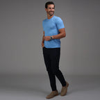 Muscle Fit Rich Cotton Blue T-Shirt