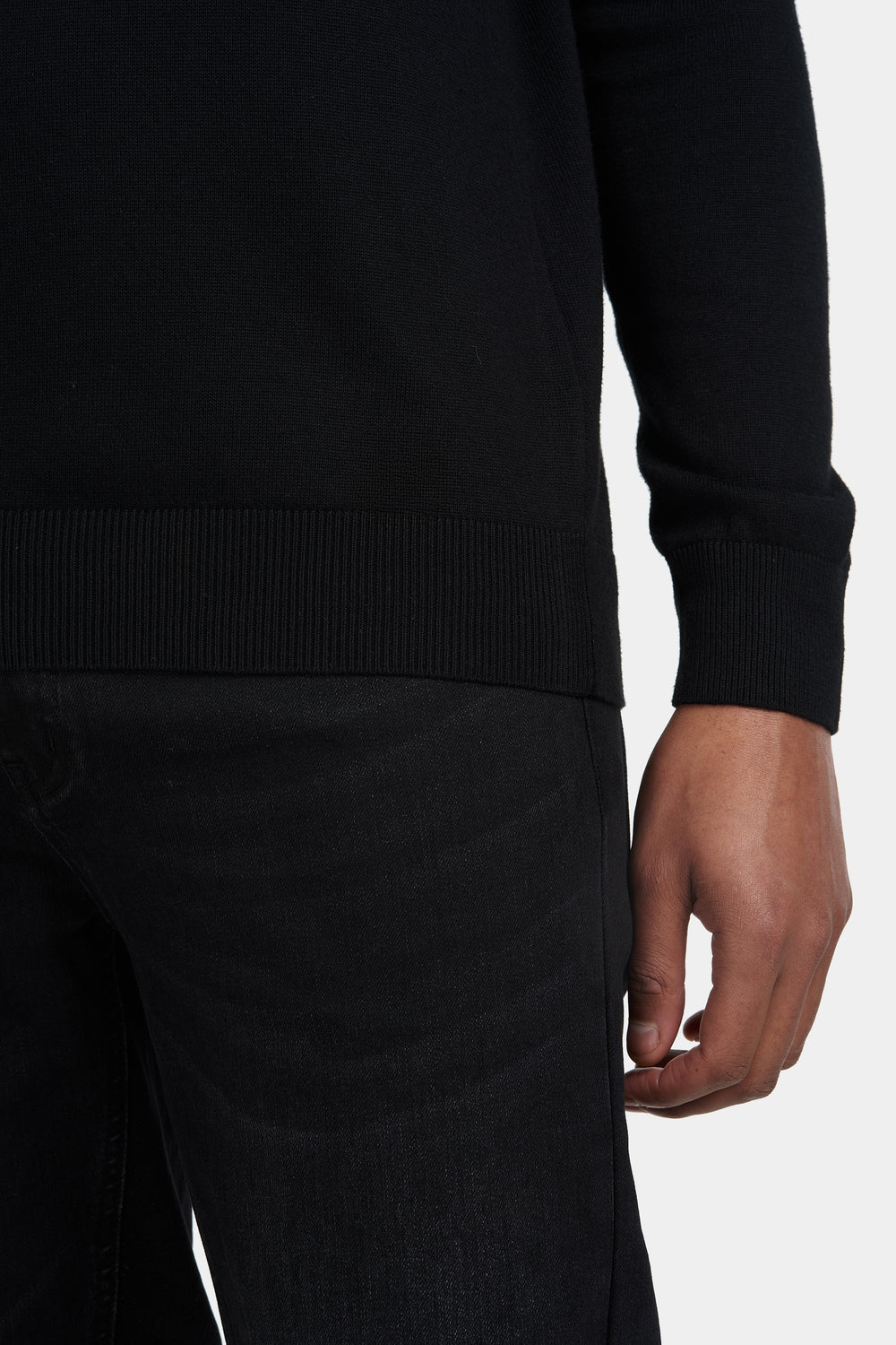 Men's Black Crew Neck Knit Sweater