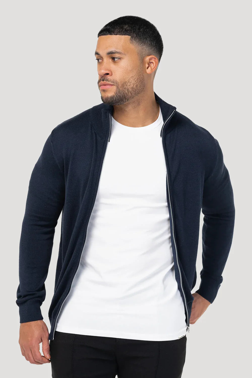 Men's Navy Full Zip Jumper