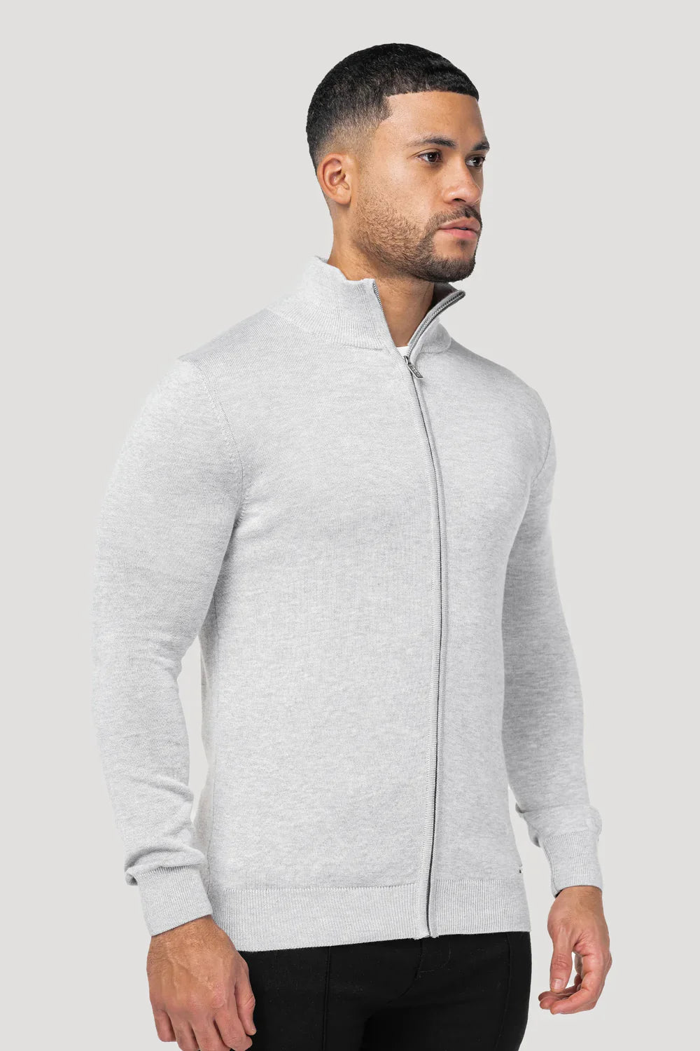 Men's Grey Full Zip Jumper