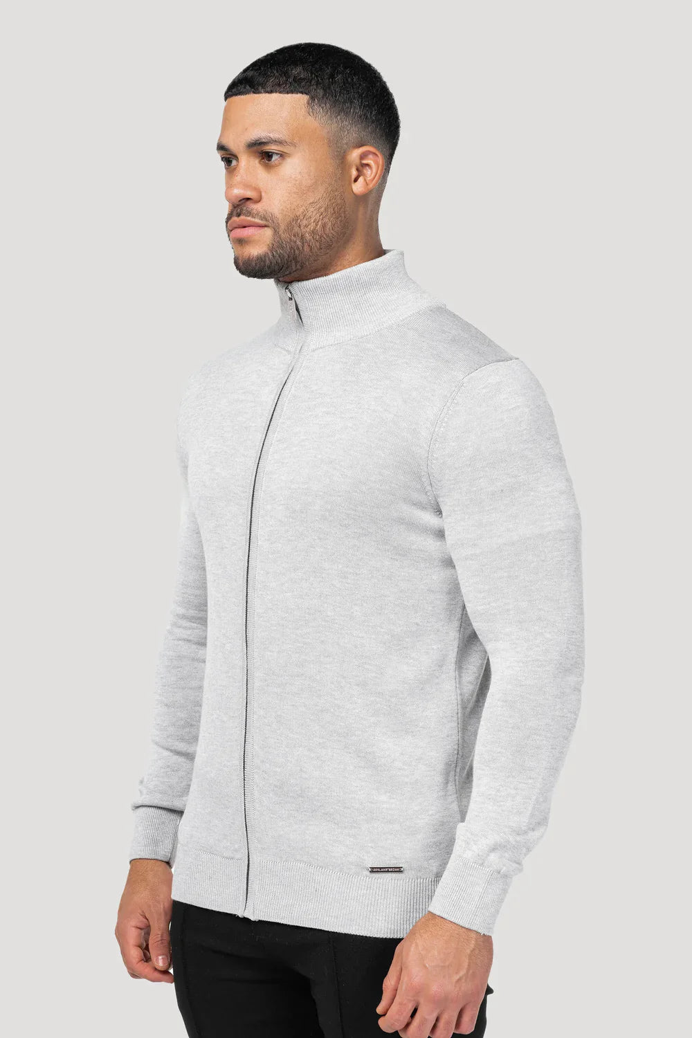 Men's Grey Full Zip Jumper