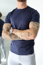 Mens Muscle Fit Navy T-Shirt