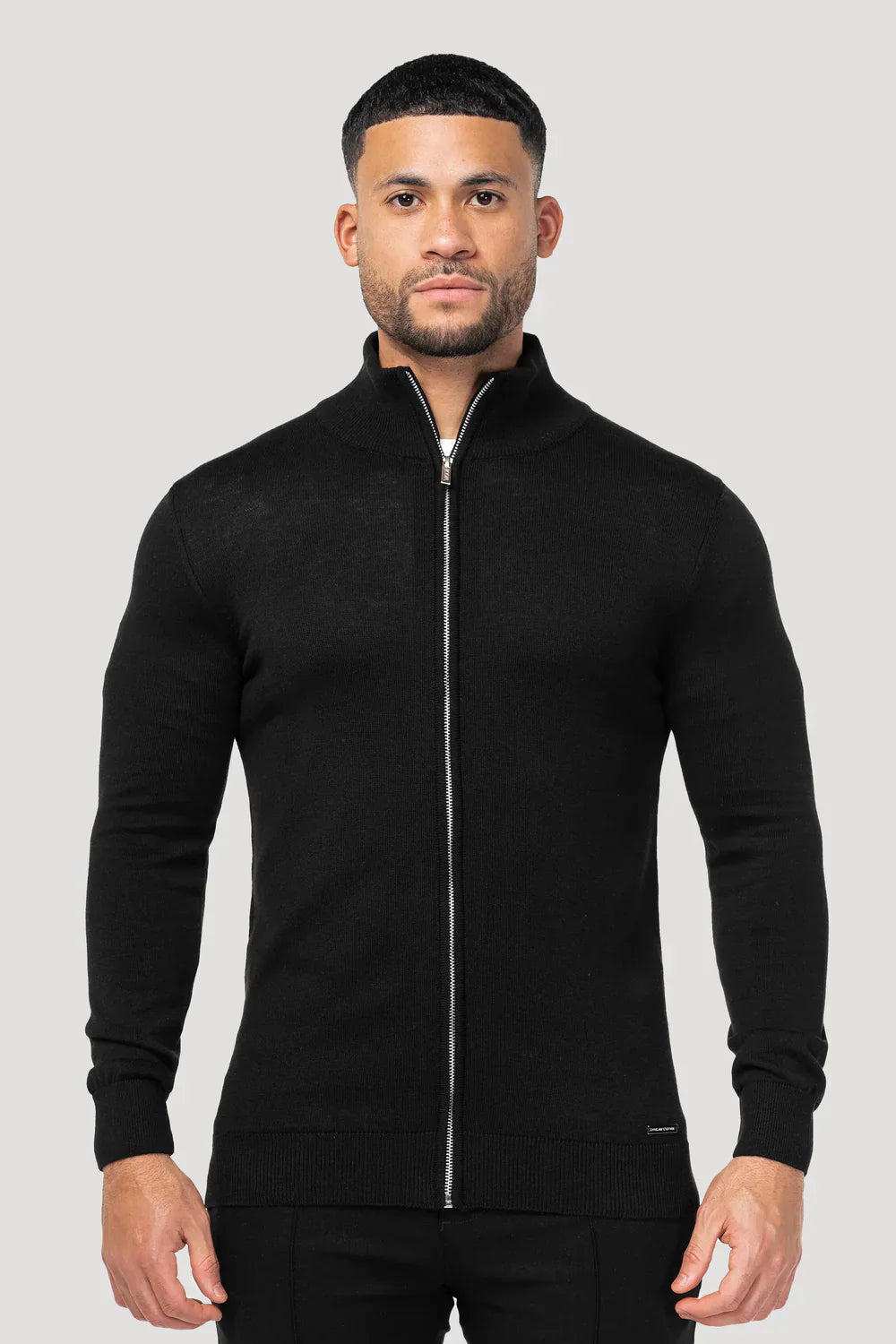 Men's Black Full Zip Jumper