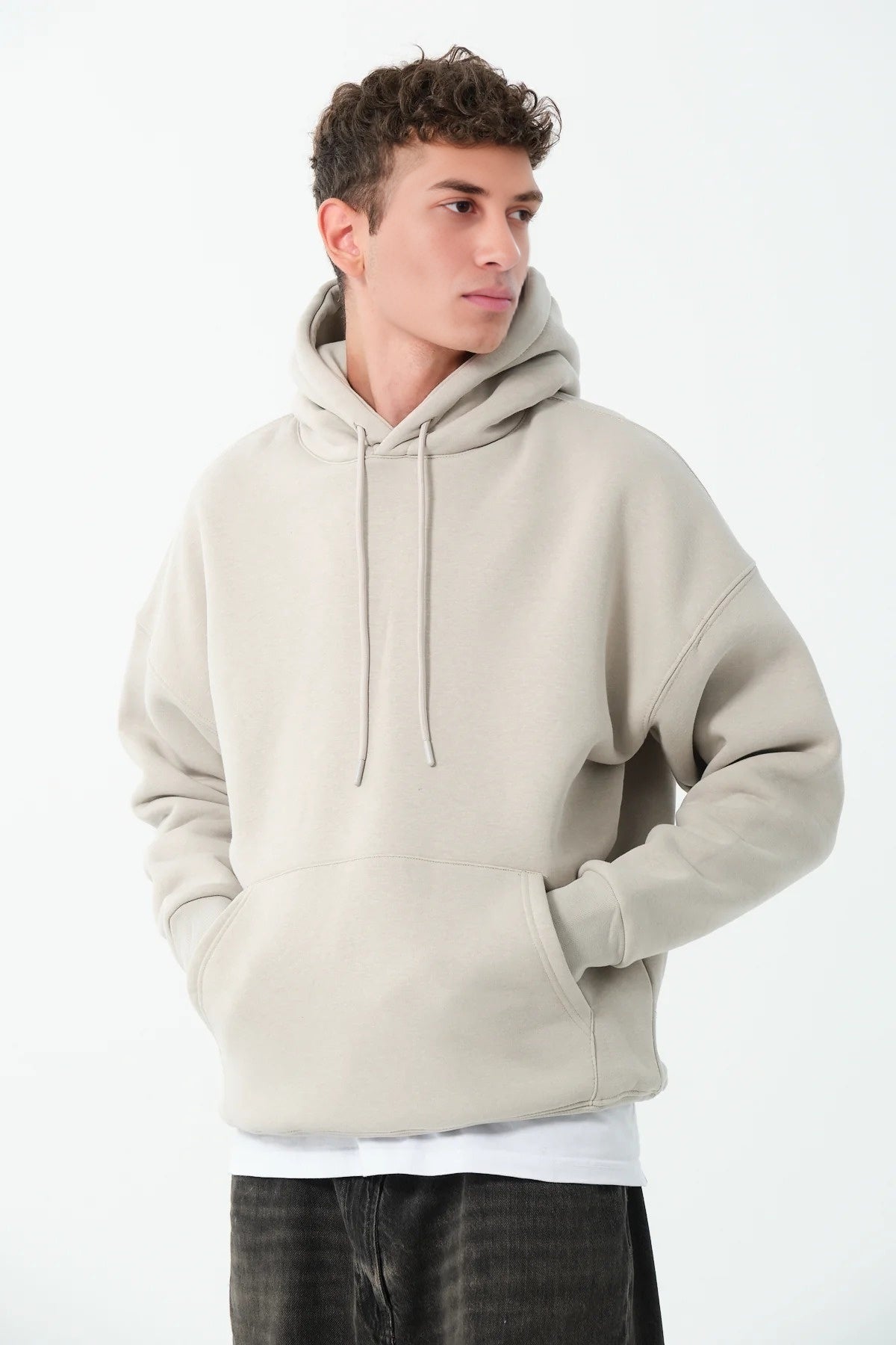 Men's Hoodie In Biege Secondary image
