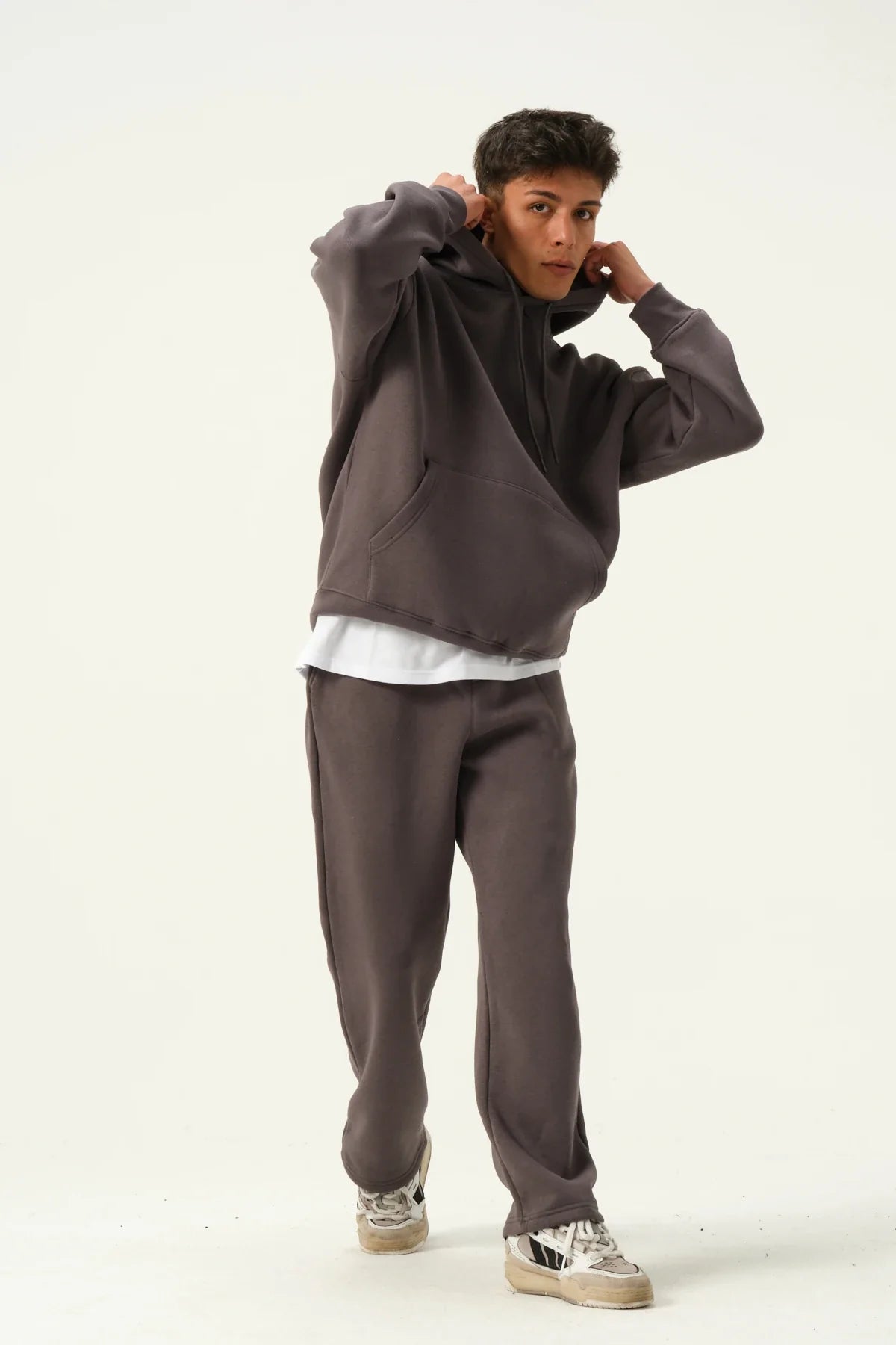 Men's Oversized Hoodie In Grey