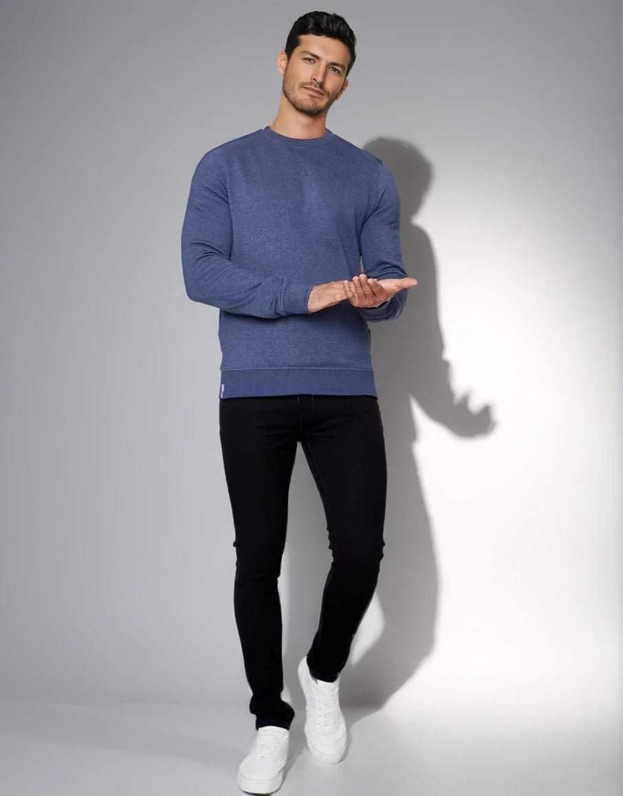 Men's Crew Neck Sweater In Blue Secondary image
