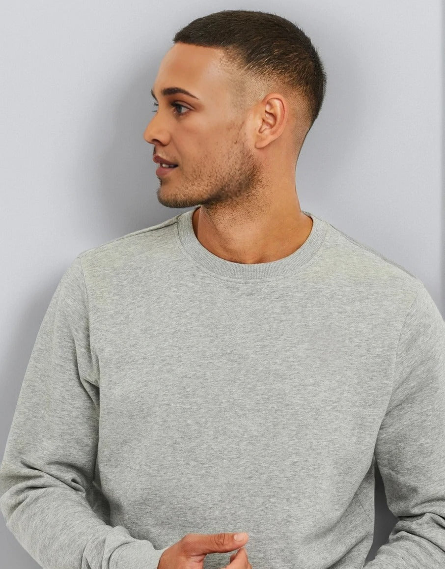 Men's Crew Neck Sweater In Grey - Urban Londonn Ltd