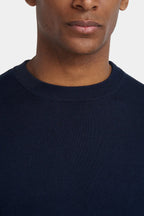 Men's Navy Crew Neck Knit Sweater - Urban Londonn Ltd