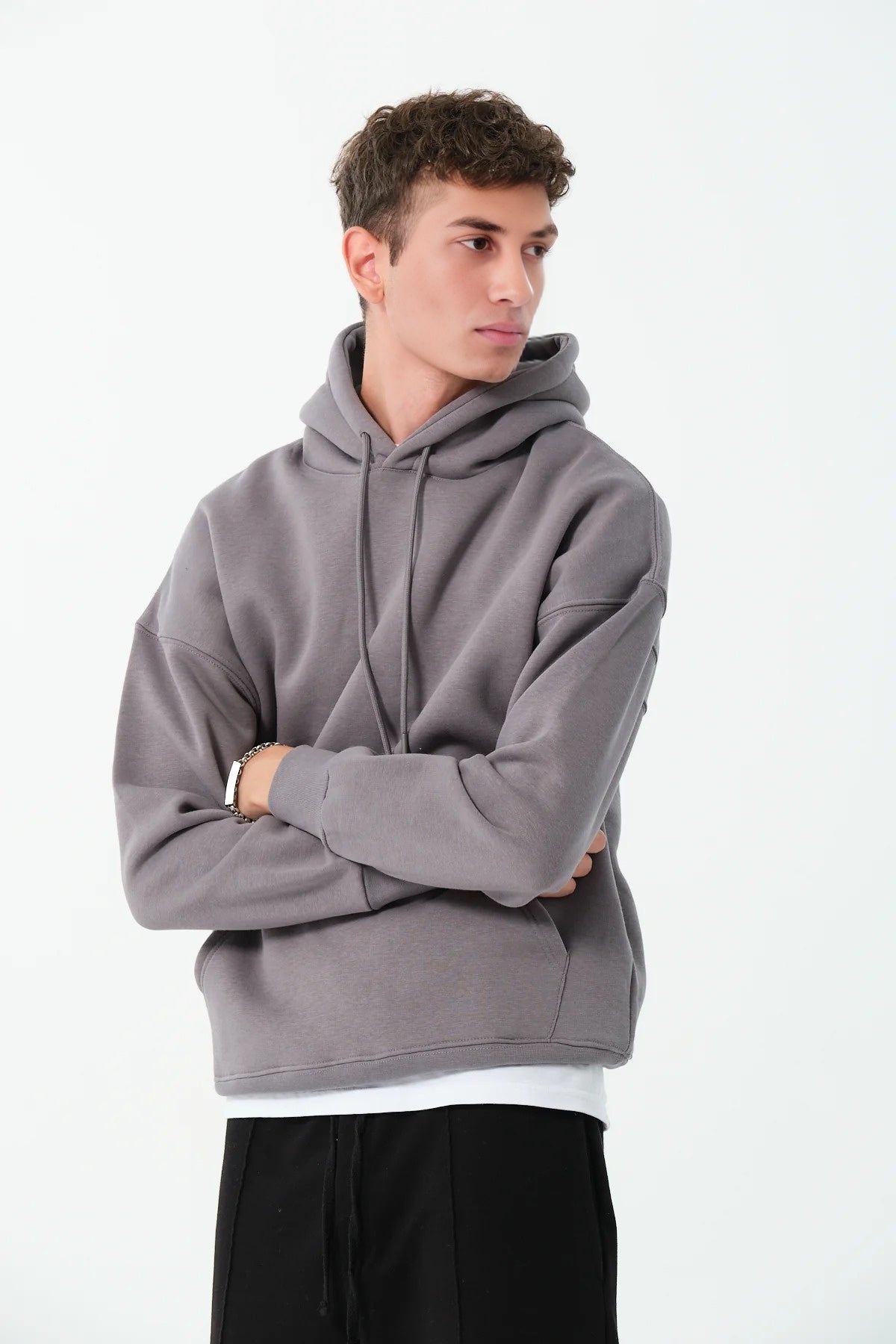 Men's Hoodie In Grey Secondary image